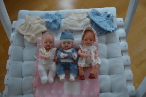 Rosenbud dukker fra min samling