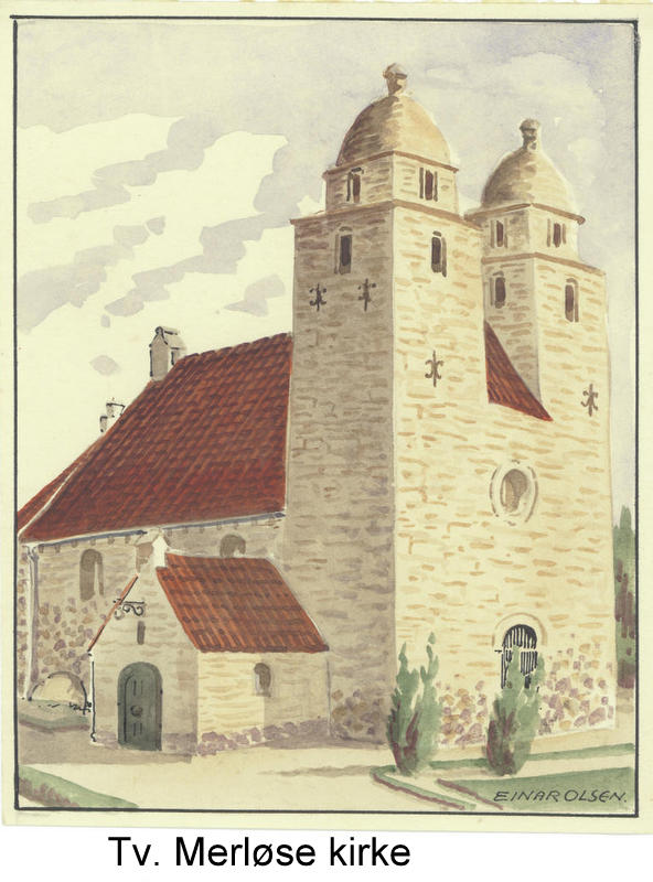 Tveje Merløse kirke, hvor min morfar var kordegn